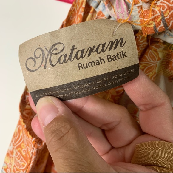 NWT Indonesia Made Mataram Rumah Batik Floral High Neck Summer Dress - Picture 10 of 10